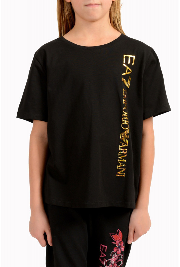 Emporio Armani EA7 Girls Black Short Sleeve Logo Print T-Shirt