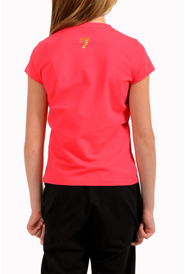 Emporio Armani EA7 Girls Rose Red Short Sleeve Logo Print T-Shirt: Picture 3