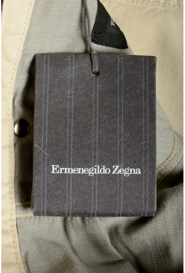 Ermenegildo Zegna Men's Stone Beige Stretch Straight Leg Jeans : Picture 4