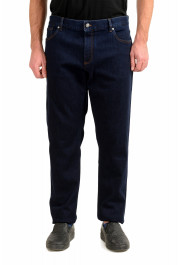 Ermenegildo Zegna Men's Dark Blue Straight Leg 5 Pockets Jeans 