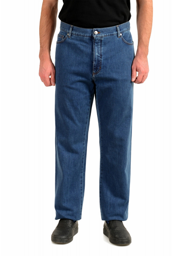 Ermenegildo Zegna Men's Medium Blue Straight Leg 5 Pockets Jeans