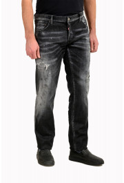Dsquared2 Men's "Slim Jean" Black Wash Distressed Straight Leg Jeans : Picture 2