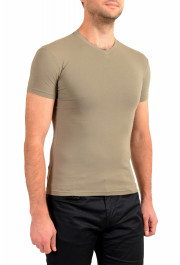Emporio Armani Men's Olive Green Short Sleeve V-Neck T-Shirt : Picture 2