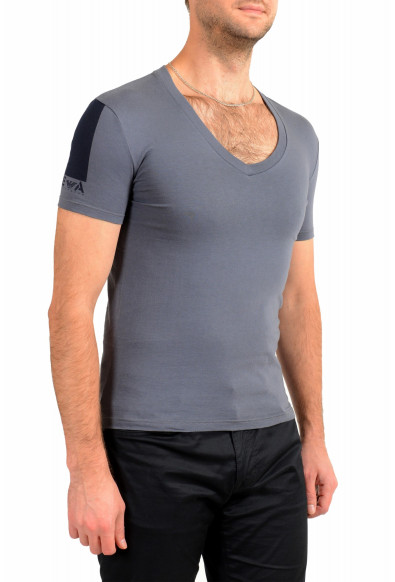 Emporio Armani Men's Gray Short Sleeve V-Neck T-Shirt : Picture 2