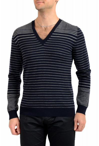 Etro Men's Multi-Color 100% Wool Striped V-Neck Pullover Sweater 