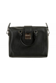 Versace Men's Black Textured Leather Handbag Briefcase Bag: Picture 2