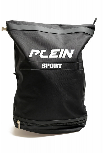 Plein Sport Unisex Black Logo Print Large Backpack Bag