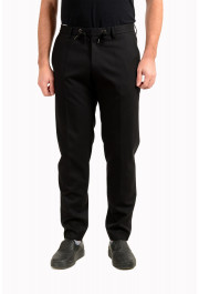 Hugo Boss Men's "Bardon1" Slim Fit Black Wool Casual Pants 