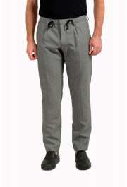 Hugo Boss Men's Bardon Slim Fit Gray 100% Wool Striped Casual Pants 