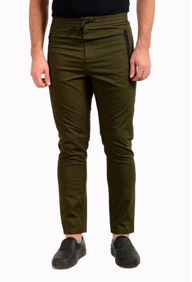 Hugo Boss Men's "Giver211" Plaid Olive Green Casual Pants 