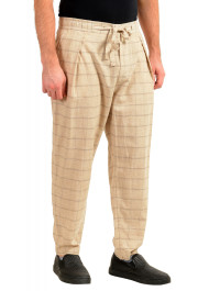Hugo Boss Men's "Seikoo" Relaxed Beige Hemp Plaid Casual Pants : Picture 2