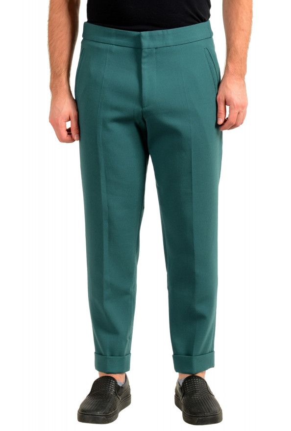 Hugo Boss Men's "Parget" Fashion Fit Green Wool Casual Pants 
