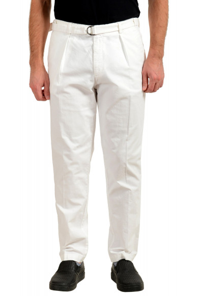 Hugo Boss Men's "Kirio1-Pleats-B" Relaxed Fit White Casual Pants