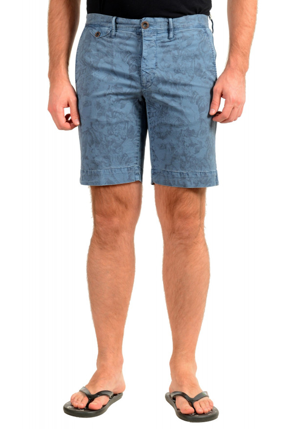 Incotex Slowear Men's Blue Floral Print Slim Fit Shorts 