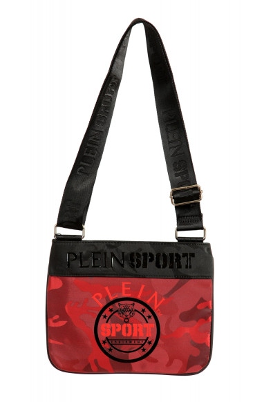 Plein Sport Unisex Red Military Print Crossbody Bag