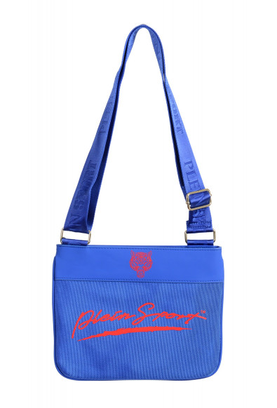 Plein Sport Unisex Blue Logo Print Crossbody Bag