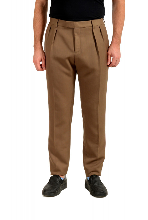 Hugo Boss Men's "Frencis" Fashion Fit Brown Wool Casual Pants 