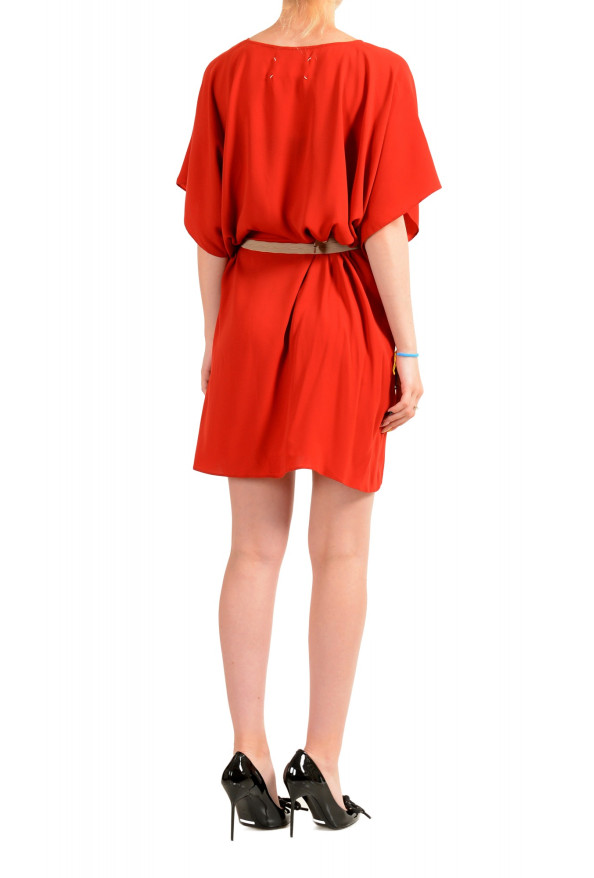 Maison Margiela Women's Red Short Sleeve Belted Shift Dress : Picture 3