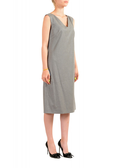 Maison Margiela Women's Gray Wool Sleeveless V-Neck A-Line Dress: Picture 2