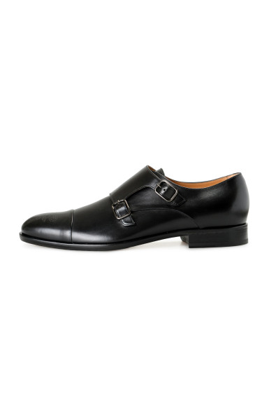 Hugo Boss Men's "Stanford_Monk_buct" Black Leather Loafers Shoes : Picture 2