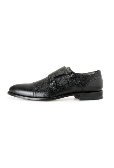 Hugo Boss Men's "Stckhlm_Monk_GSU" Black Leather Loafers Shoes : Picture 2