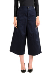 Dsquared2 Women's Blue Painted Cropped Wide Leg Pants 