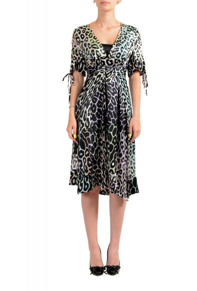 Just Cavalli Women's Multi-Color 100% Silk Animal Print Shift Dress 