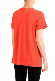 Just Cavalli Women's Brick Red Silk Short Sleeve Blouse Top : Picture 3