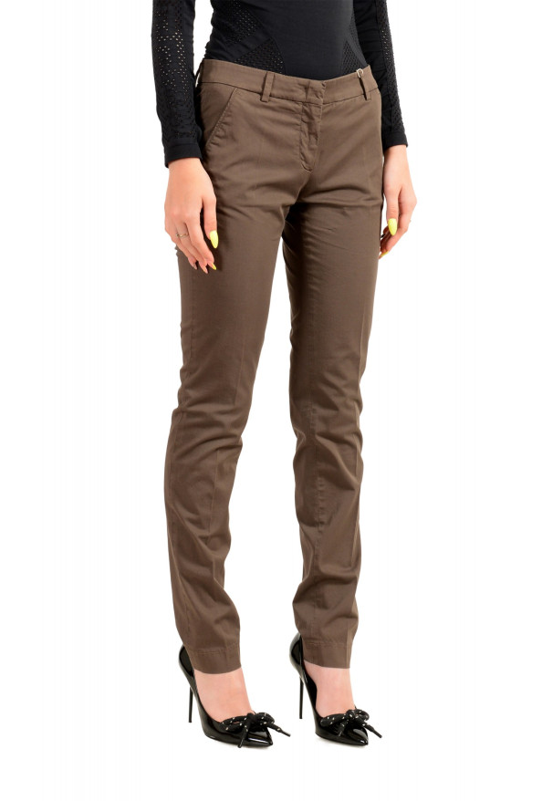 Incotex Women's "Lydia" Brown Flat Front Casual Pants : Picture 2
