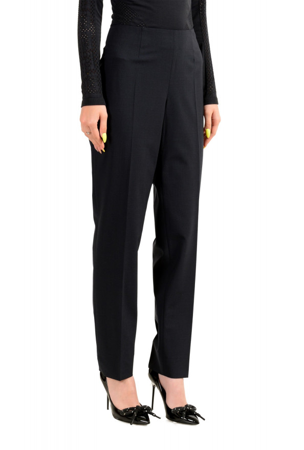 Incotex Women's "Nadine" Navy Blue Wool Flat Front Pants : Picture 2