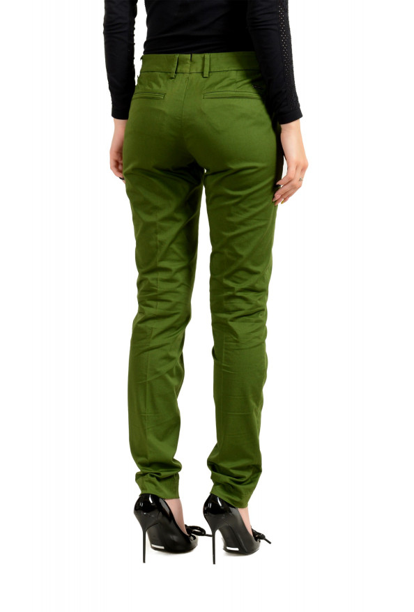 Incotex Women's "Lydia" Green Flat Front Casual Pants: Picture 3