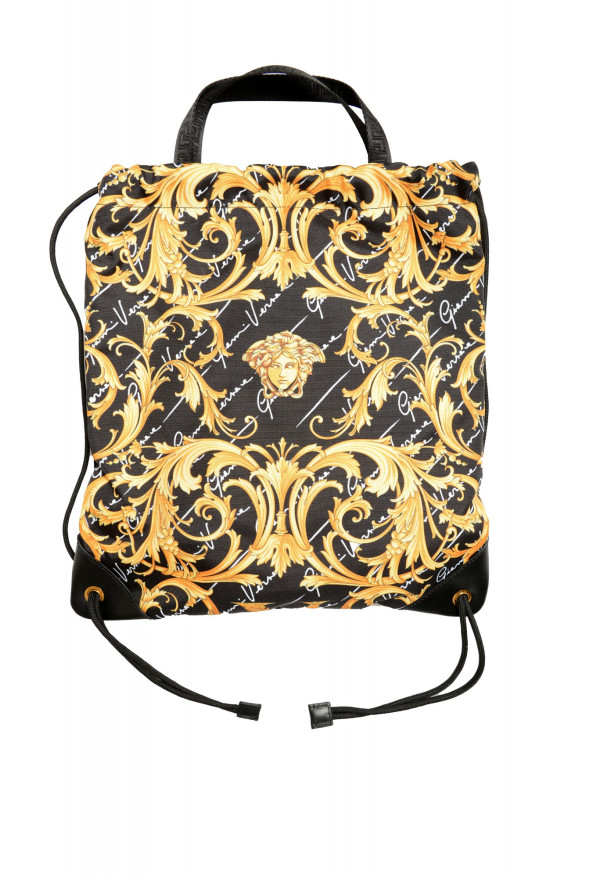 Versace Unisex Canvas Leather Trimmed Barocco Print Backpack: Picture 4