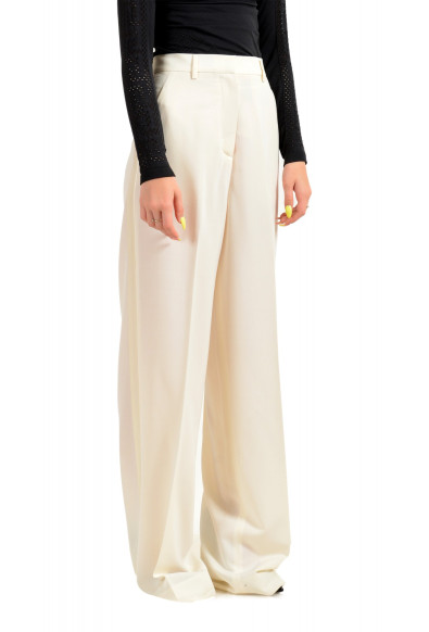 Maison Margiela Women's Ivory Wool Wide Leg Tuxedo Style Pants : Picture 2