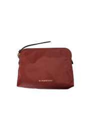Burberry Women's Burgundy Red "Pouch" Canvas Clutch Cosmetic Bag