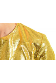 Just Cavalli Women's Gold 100% Leather Blouse Top : Picture 4