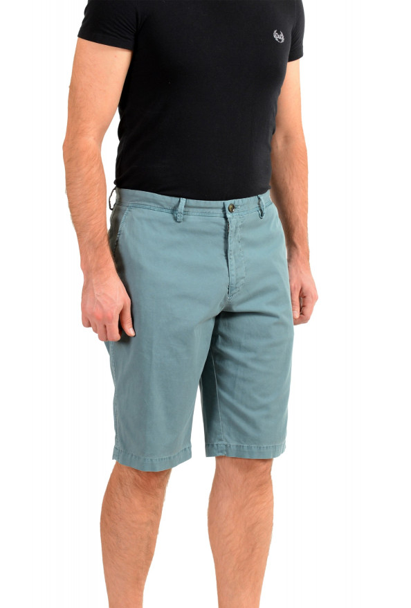 Hugo Boss Men's "Rigan-Short" Green Regular Fit Flat Front Shorts : Picture 2