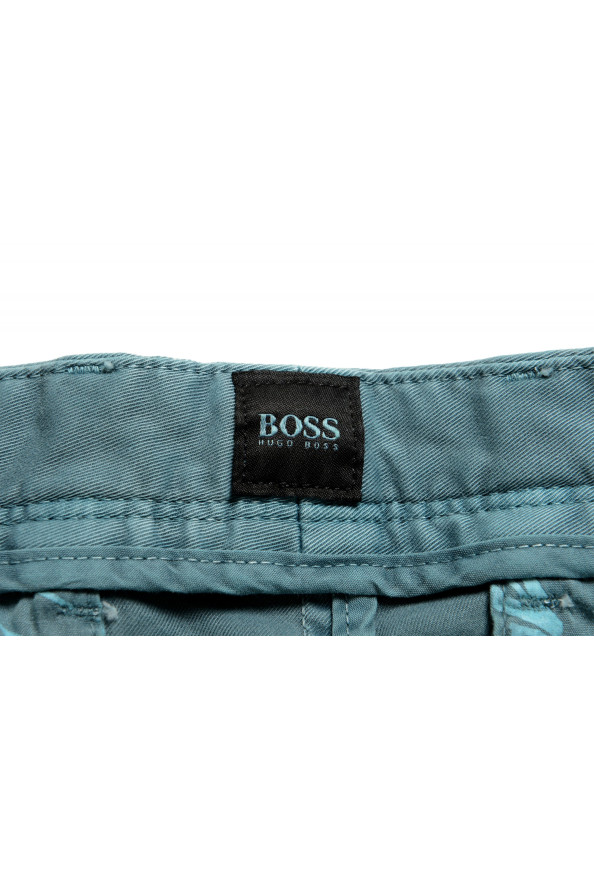 Hugo Boss Men's "Rigan-Short" Green Regular Fit Flat Front Shorts : Picture 4