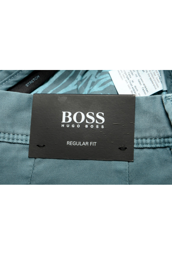Hugo Boss Men's "Rigan-Short" Green Regular Fit Flat Front Shorts : Picture 5
