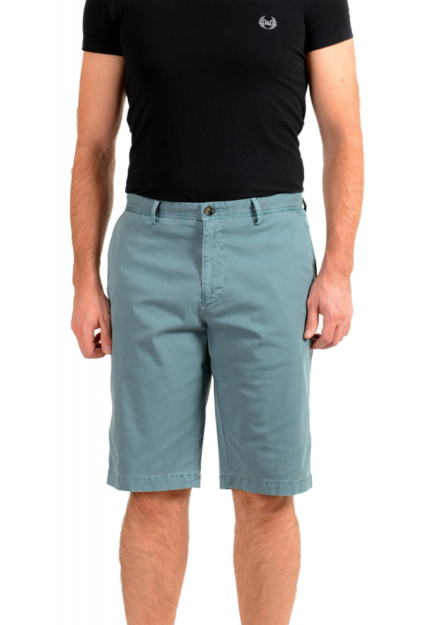Hugo Boss Men's "Rigan-Short" Green Regular Fit Flat Front Shorts 