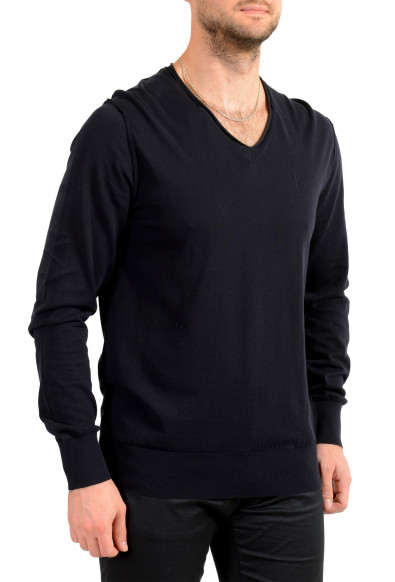 Dolce & Gabbana Men's Navy Blue Silk V-Neck Pullover Sweater : Picture 2