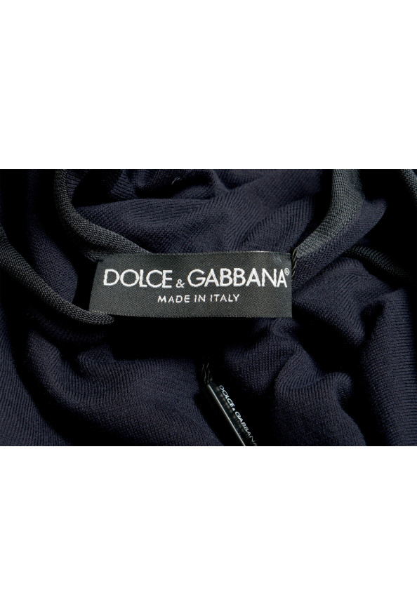 Dolce & Gabbana Men's Navy Blue Silk V-Neck Pullover Sweater : Picture 5