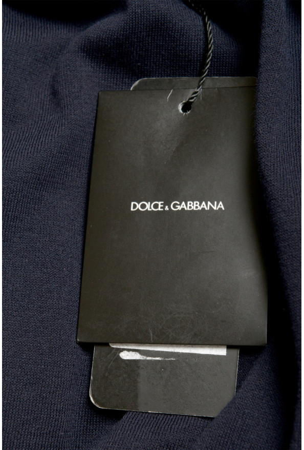 Dolce & Gabbana Men's Navy Blue Silk V-Neck Pullover Sweater : Picture 6