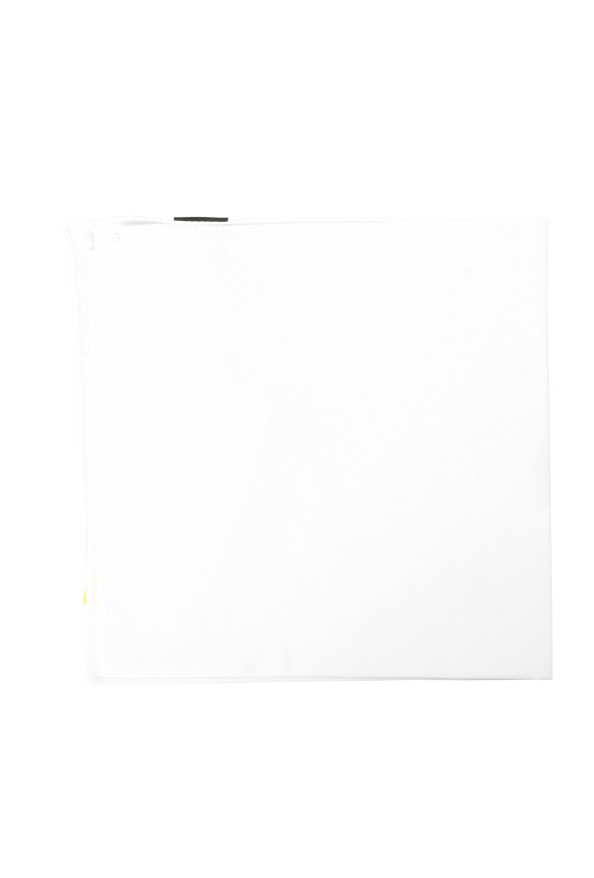 Hugo Boss Men's 100% Cotton Solid White Pocket Square: Picture 3