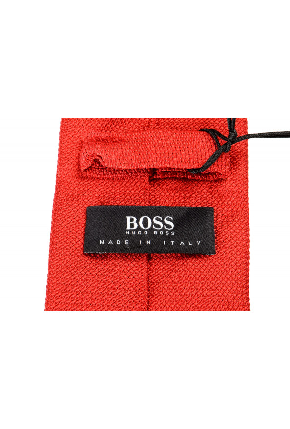 Hugo Boss Men's Bright Red Geometric Print 100% Silk Tie: Picture 3
