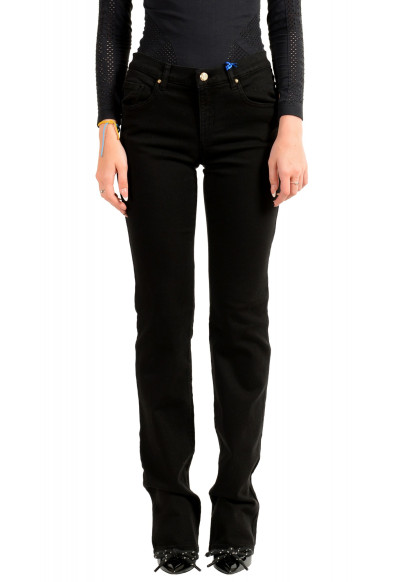 Versace Jeans Women's Black Embroidered Stretch Jeans 