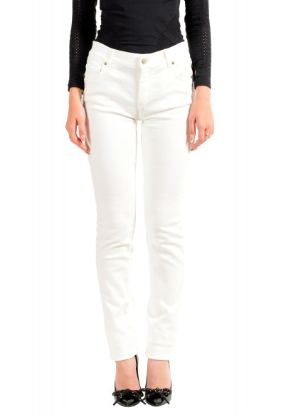 Versace Jeans Women's White Embroidered Stretch Jeans 