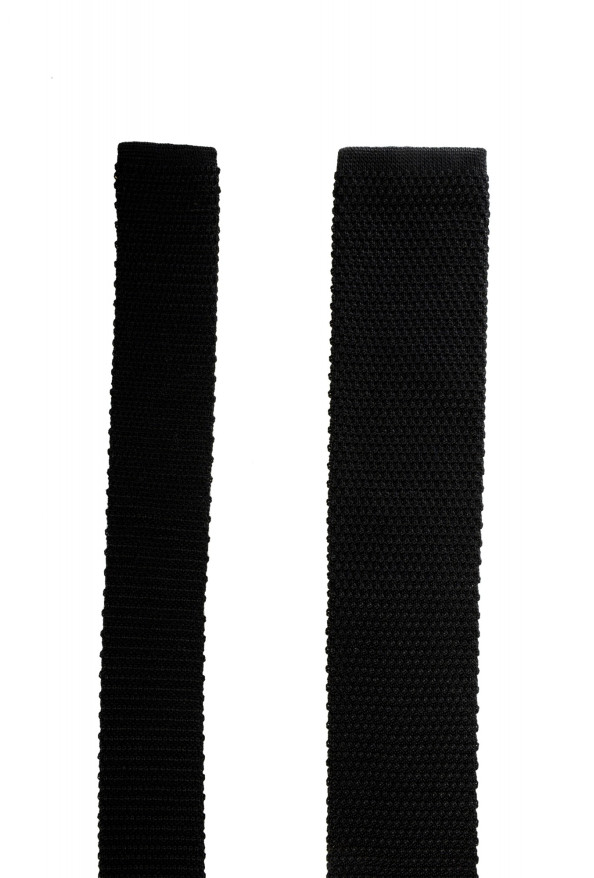Hugo Boss Men's Black Knitted Square End Tie: Picture 2