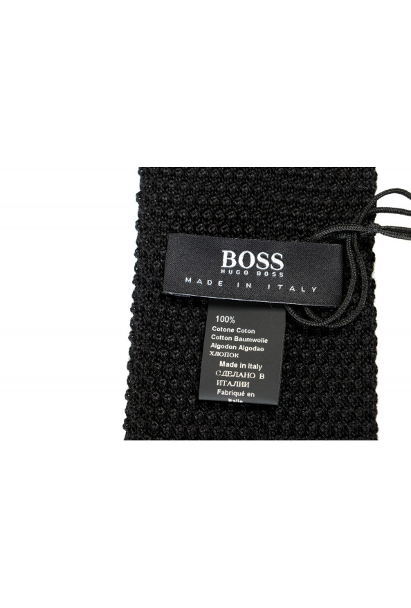 Hugo Boss Men's Black Knitted Square End Tie: Picture 4