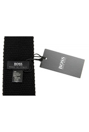 Hugo Boss Men's Black Knitted Square End Tie: Picture 5