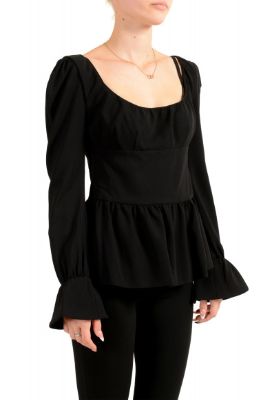 Tom Ford Women's Black Wool Squared Neck Blouse Long Sleeve Top : Picture 2